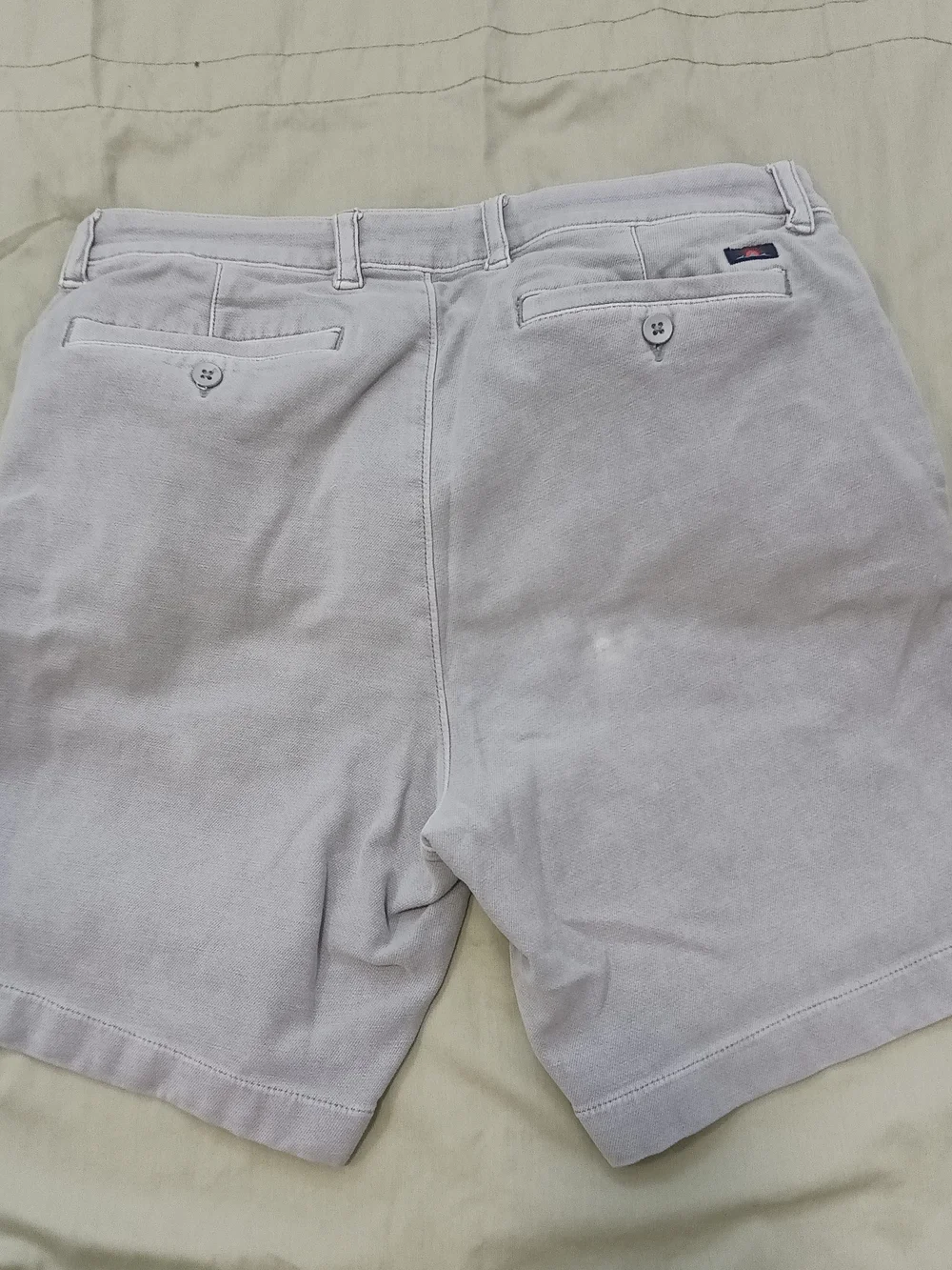 Faherty 33 Stretch Terry Iron Gray Flat Front Chino Cotton Blend Shorts